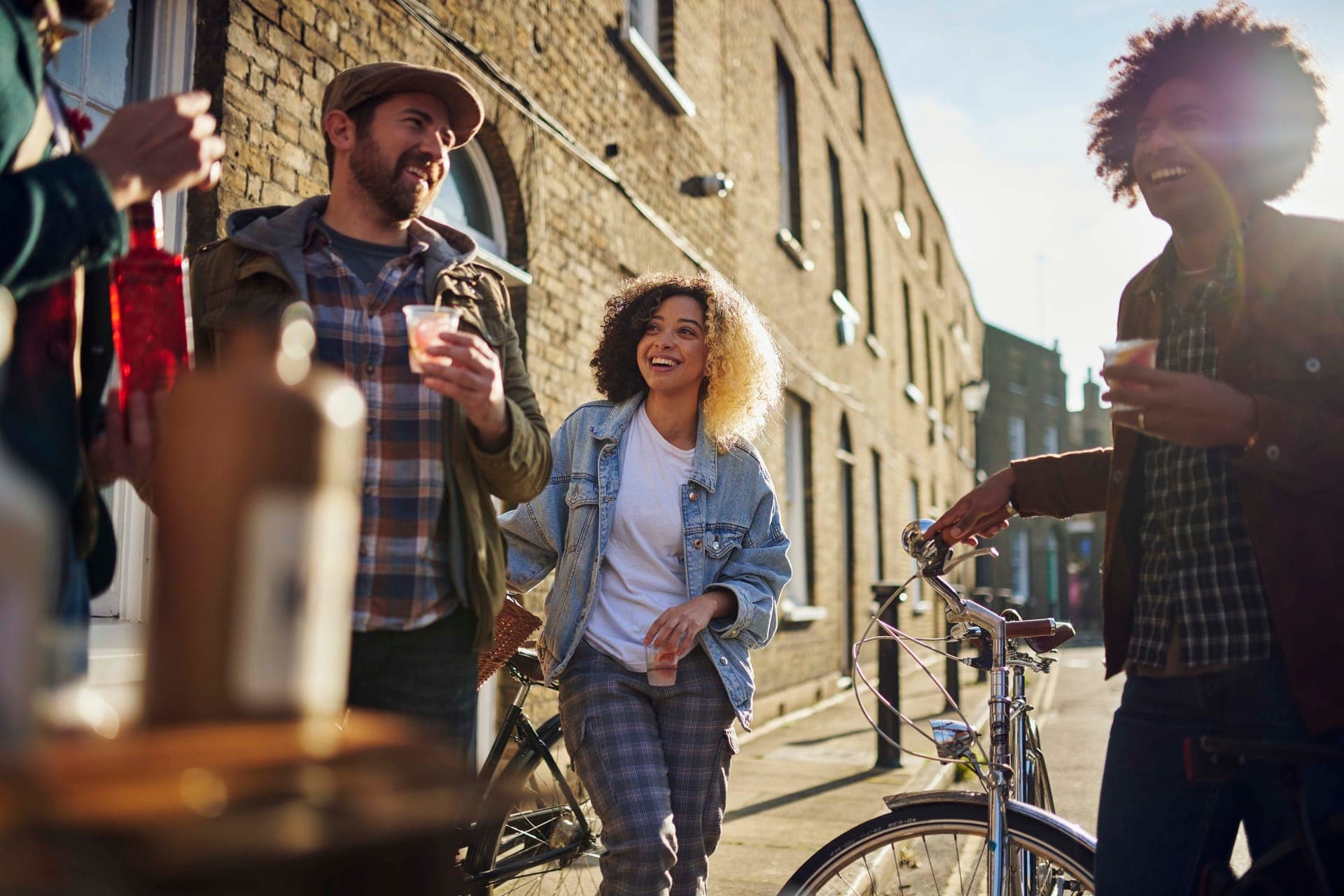 A group of people enjoying gin tasting on the London Gin Safari